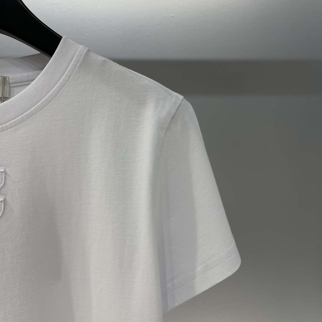 Miu Miu White Cotton Jersey T-shirt  - FashionPlug