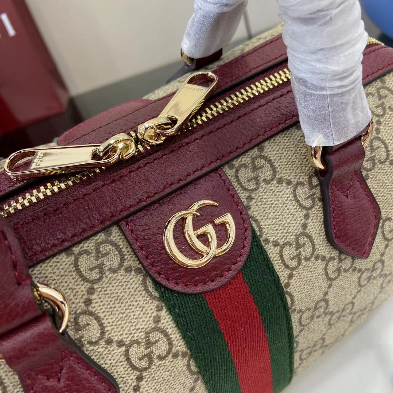 Gucci Ophidia Medium Boston Bag - FashionPlug