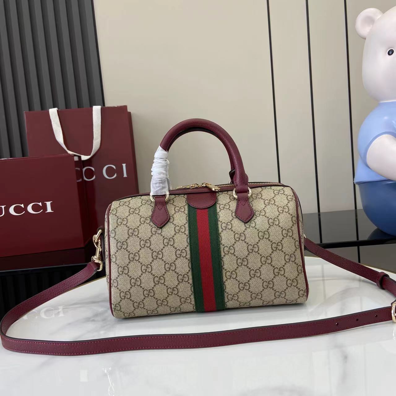 Gucci Ophidia Medium Boston Bag - FashionPlug