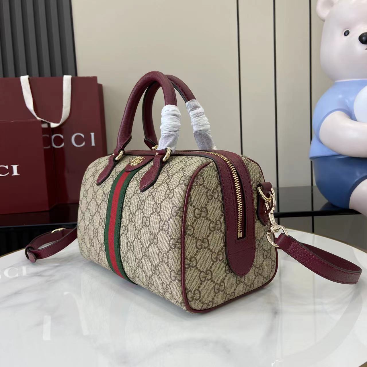 Gucci Ophidia Medium Boston Bag - FashionPlug