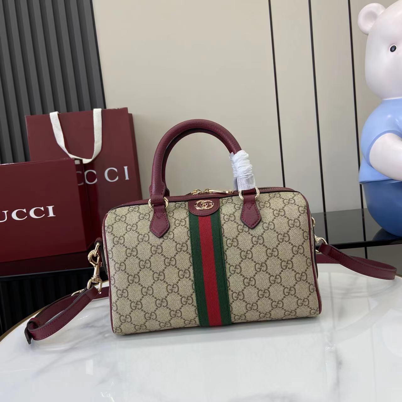Gucci Ophidia Medium Boston Bag - FashionPlug