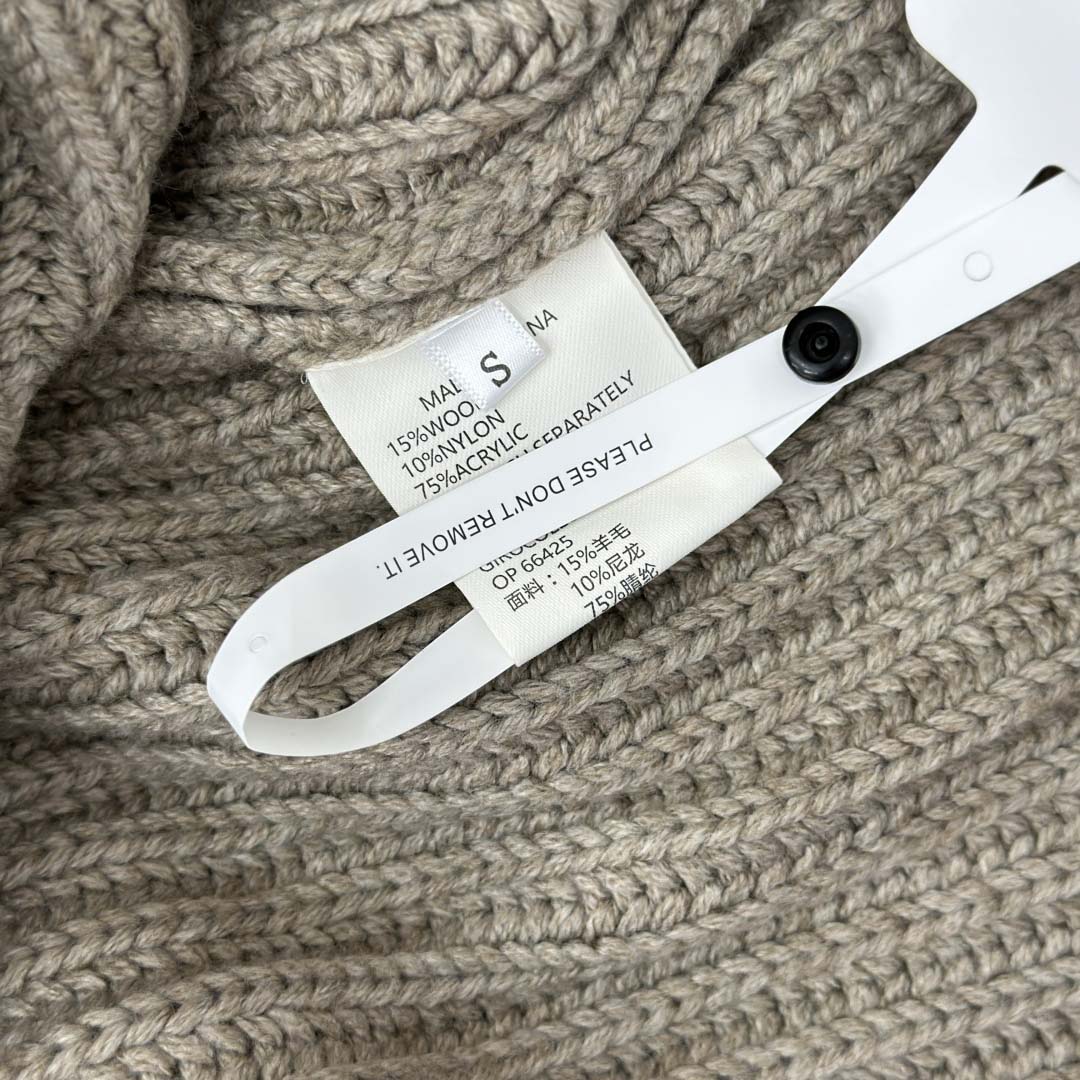 Bottega Veneta Neutral V-Neck Knit Cardigan - FashionPlug