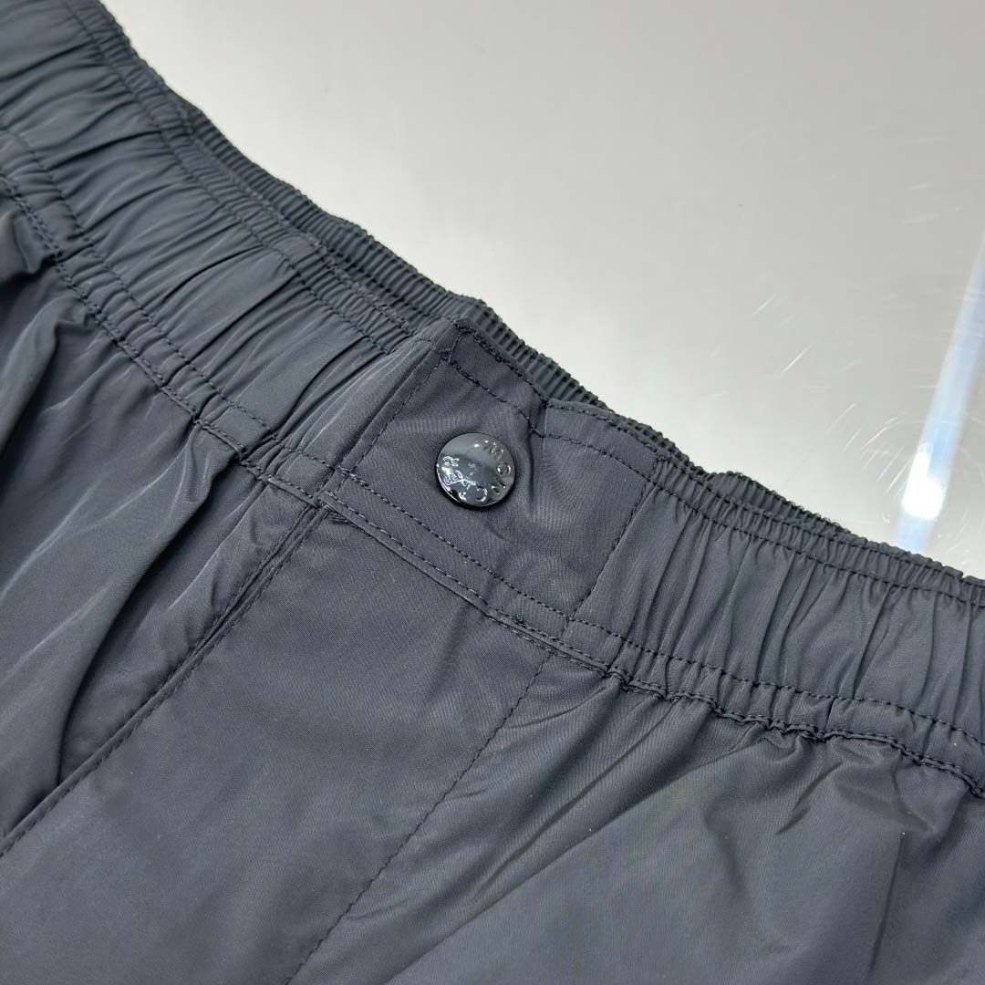 Moncler Black Tricolour-Trimmed Swim Shorts - FashionPlug
