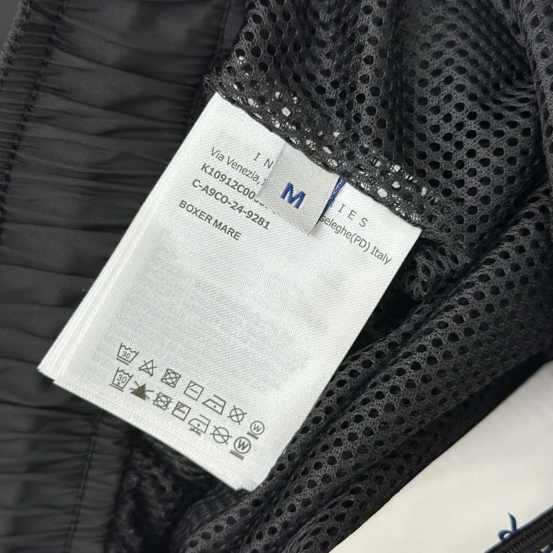 Moncler Black Tricolour-Trimmed Swim Shorts - FashionPlug