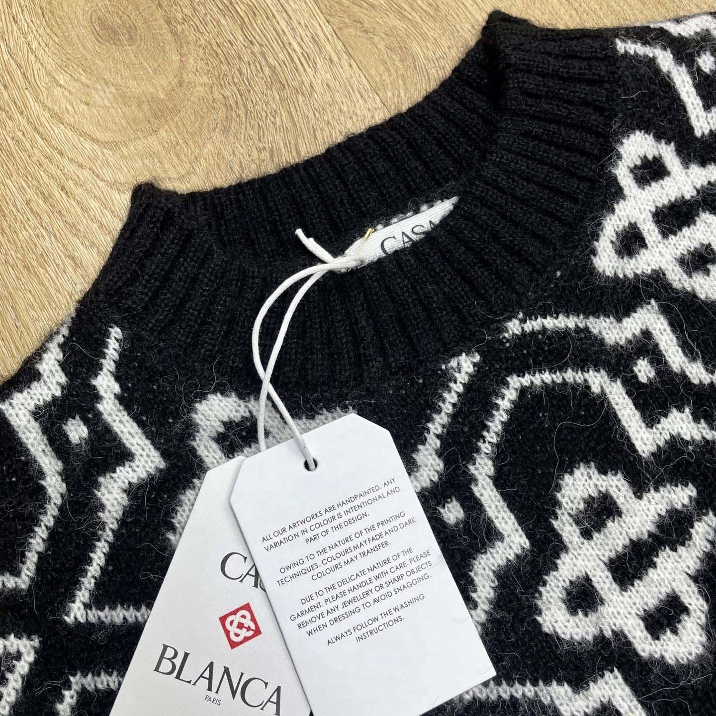 Casablanca Monogram-pattern Knitted Sweater - FashionPlug