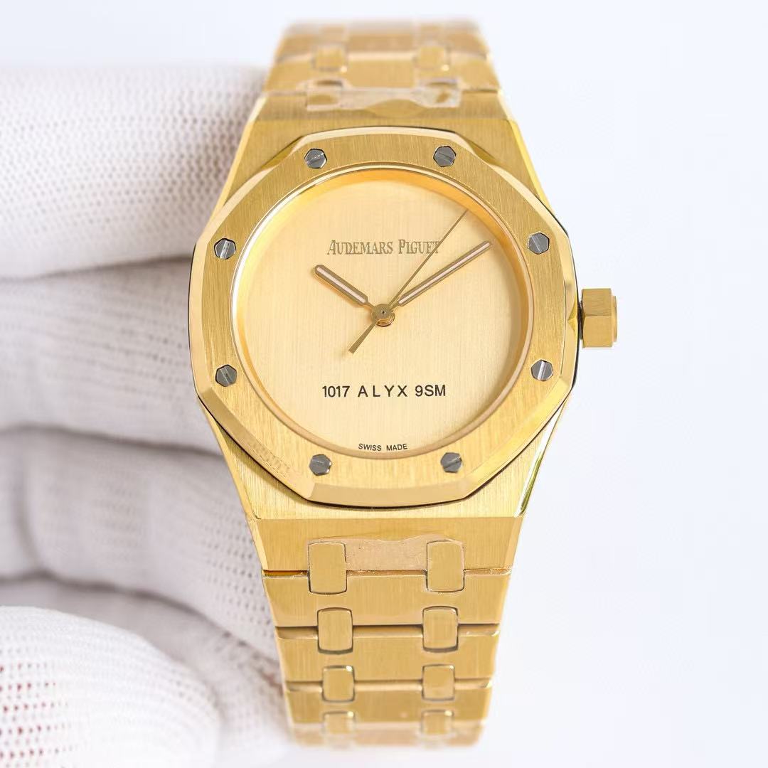 Audemars Piguet Royal Oak 15550BA Champagne Dial 1017 ALYX 9SM in Yellow Gold - FashionPlug