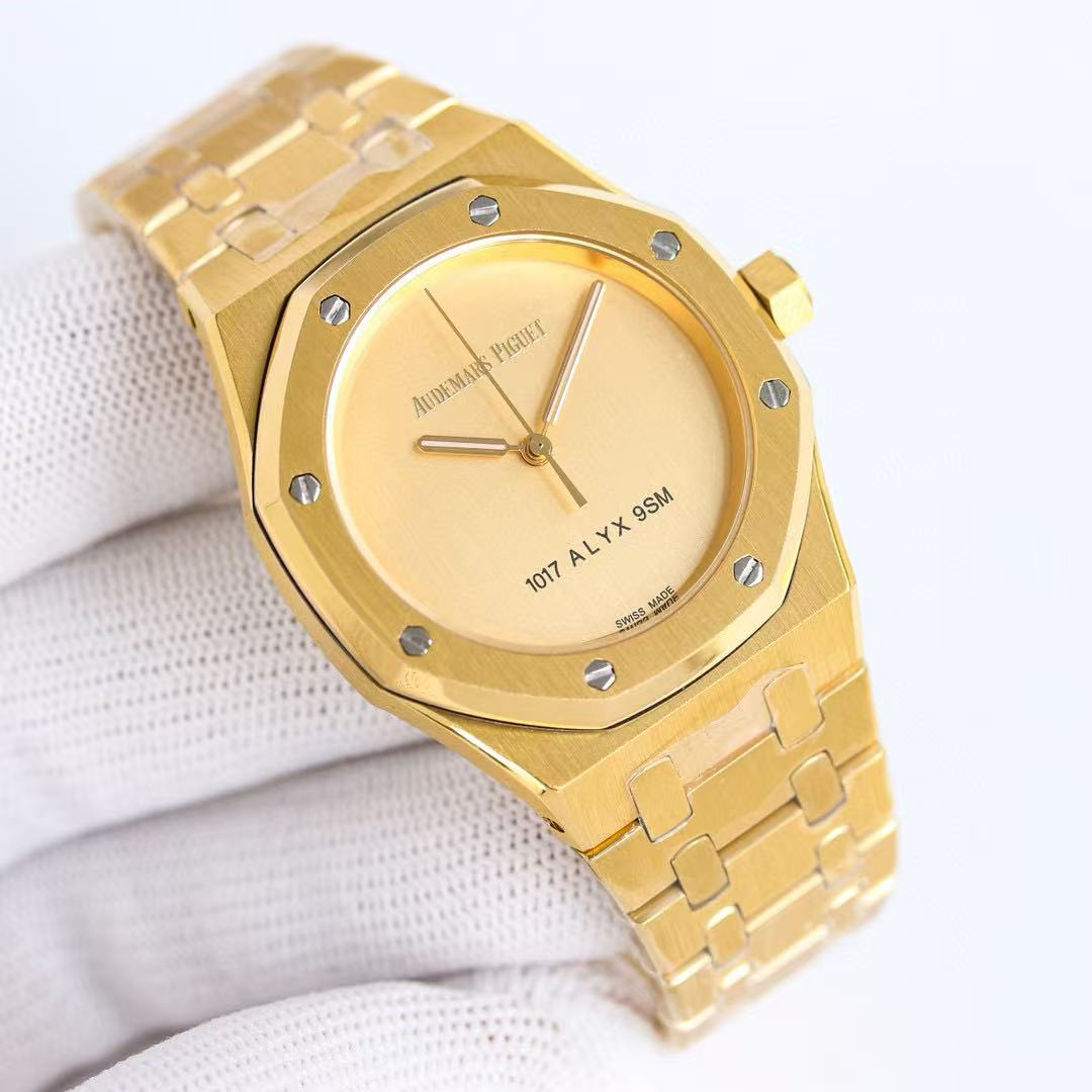Audemars Piguet Royal Oak 15550BA Champagne Dial 1017 ALYX 9SM in Yellow Gold - FashionPlug