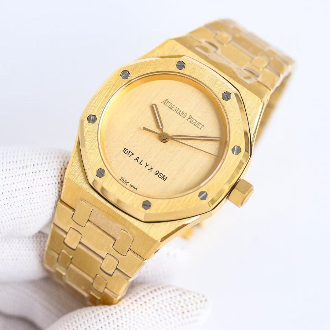 Audemars Piguet Royal Oak 15550BA Champagne Dial 1017 ALYX 9SM in Yellow Gold - FashionPlug