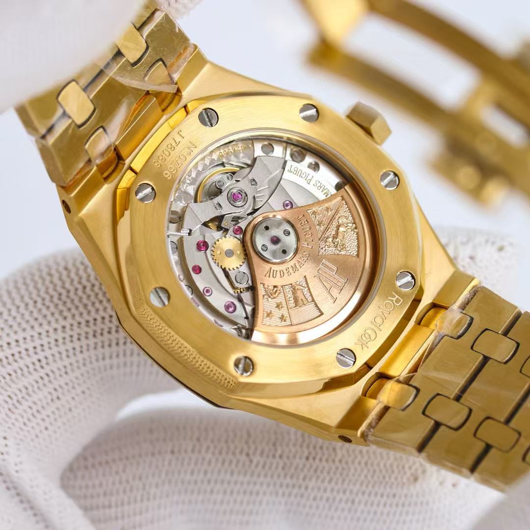 Audemars Piguet Royal Oak 15550BA Champagne Dial 1017 ALYX 9SM in Yellow Gold - FashionPlug