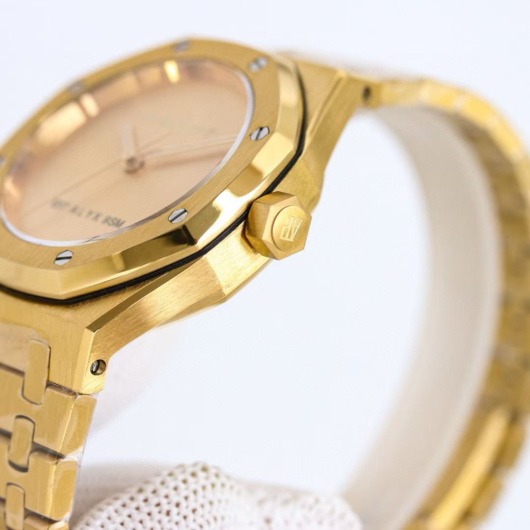 Audemars Piguet Royal Oak 15550BA Champagne Dial 1017 ALYX 9SM in Yellow Gold - FashionPlug