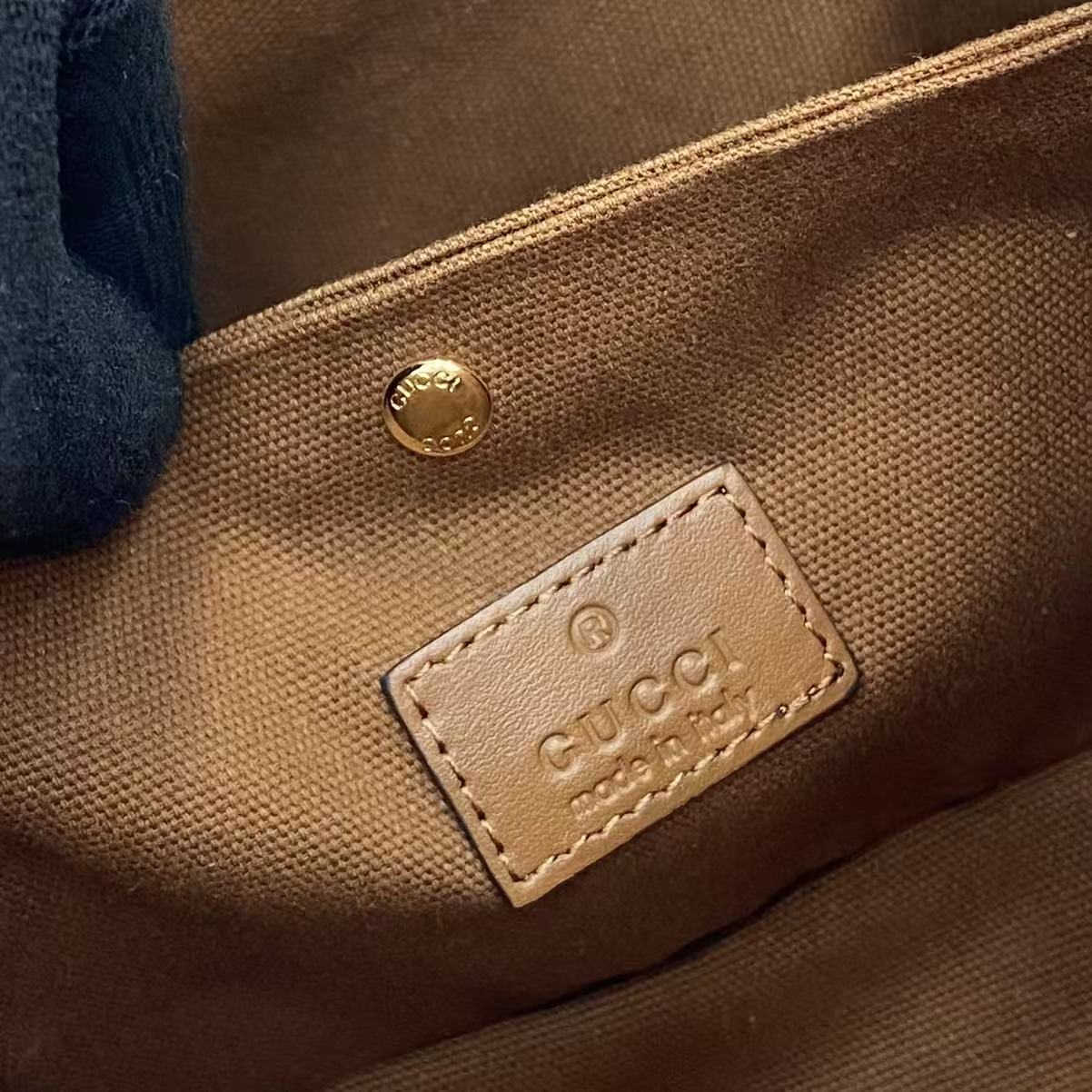 Gucci GG Emblem Small Bucket Bag  - FashionPlug
