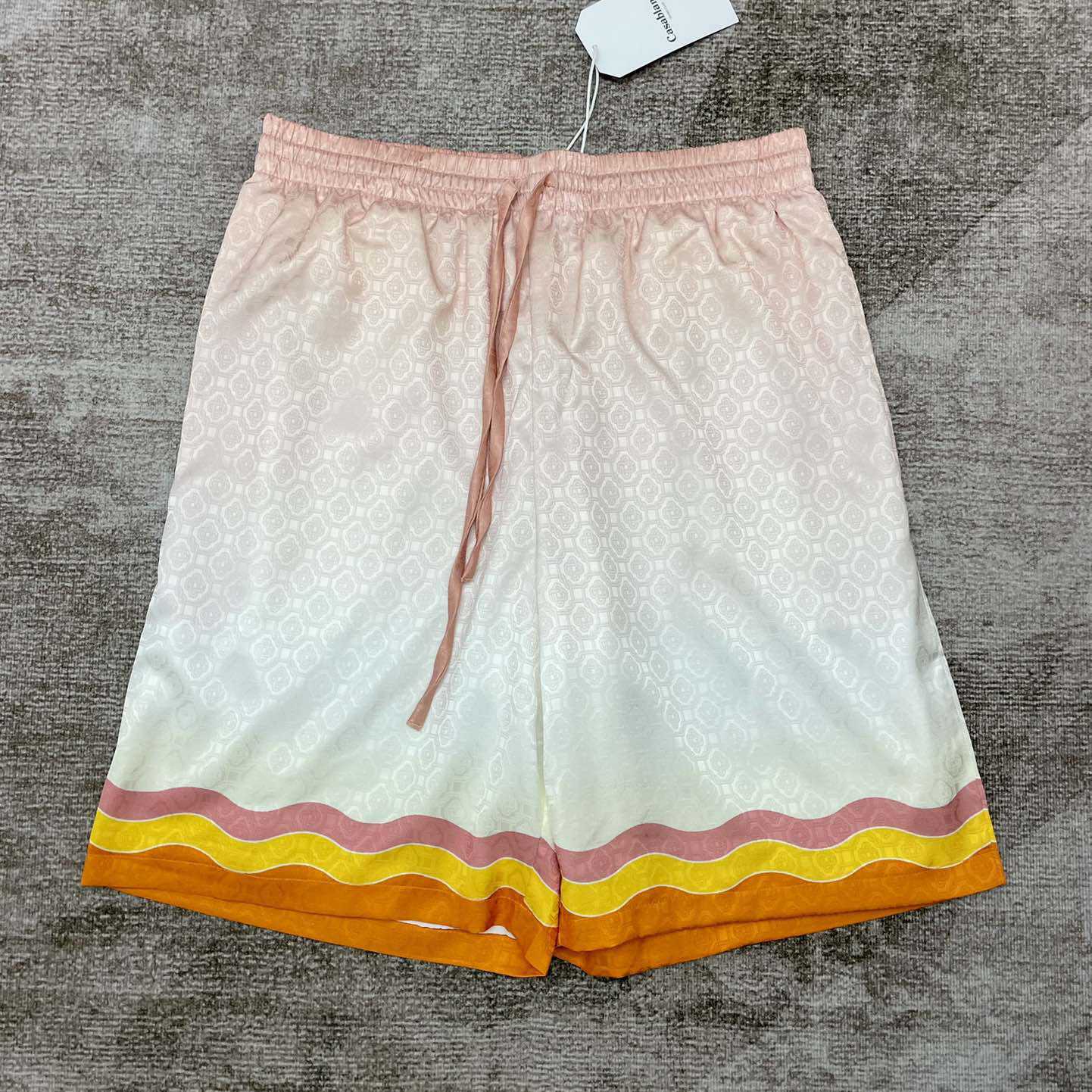 Casablanca Rainbow Monogram Silk Shorts   3451 - FashionPlug