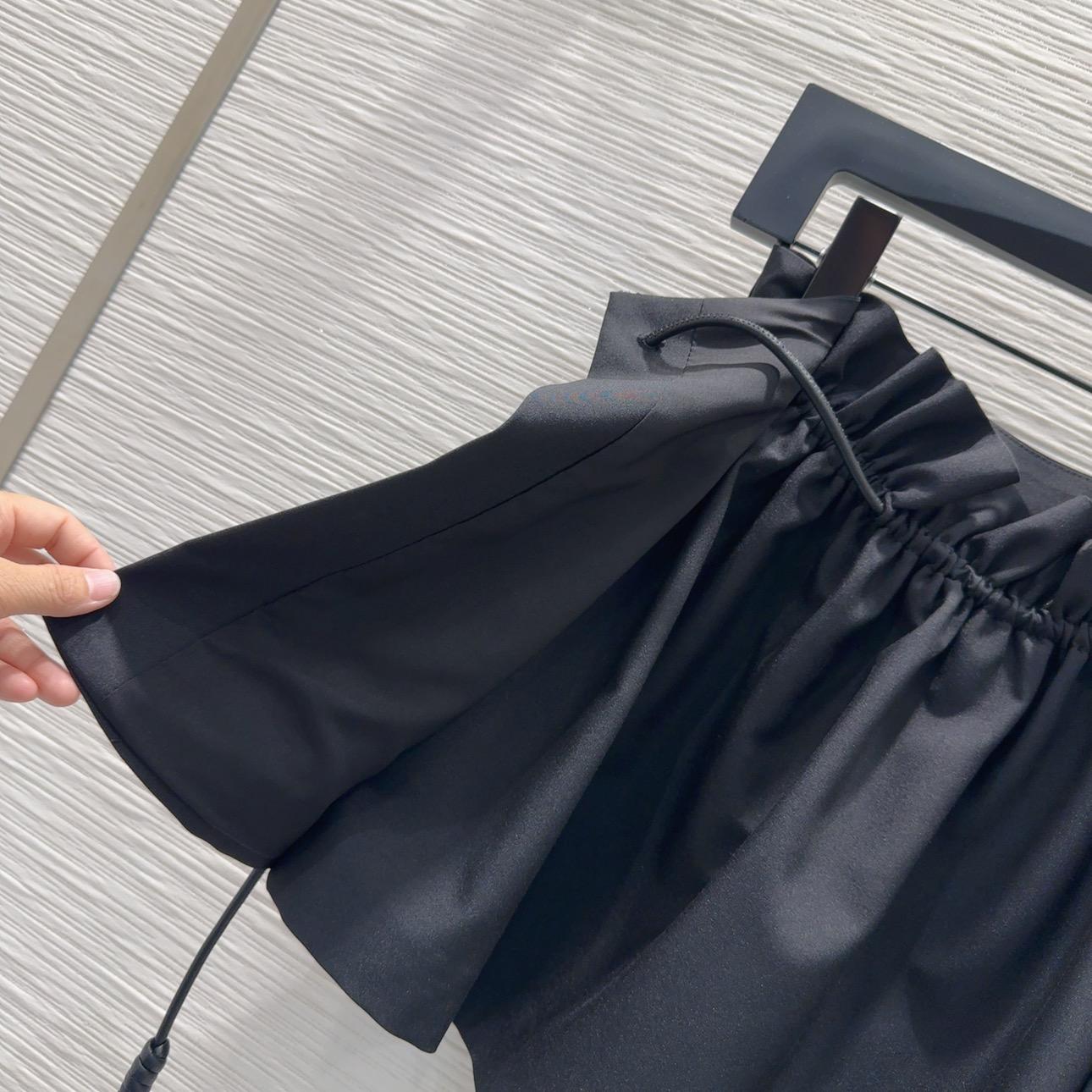 Loewe Logo Cotton And Wool Maxi Skirt - FashionPlug
