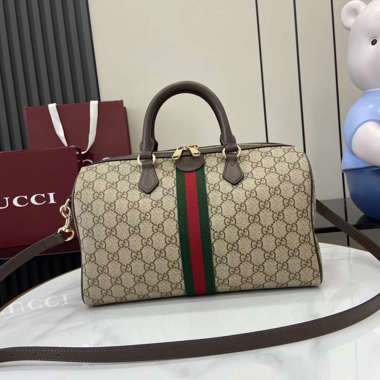 Gucci Ophidia Large Boston Bag - FashionPlug