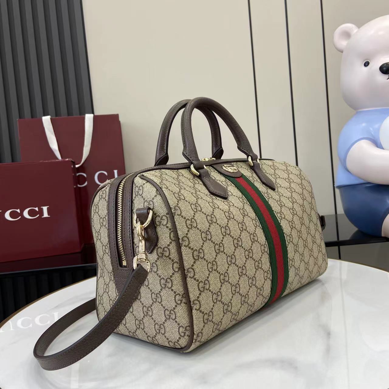 Gucci Ophidia Large Boston Bag - FashionPlug