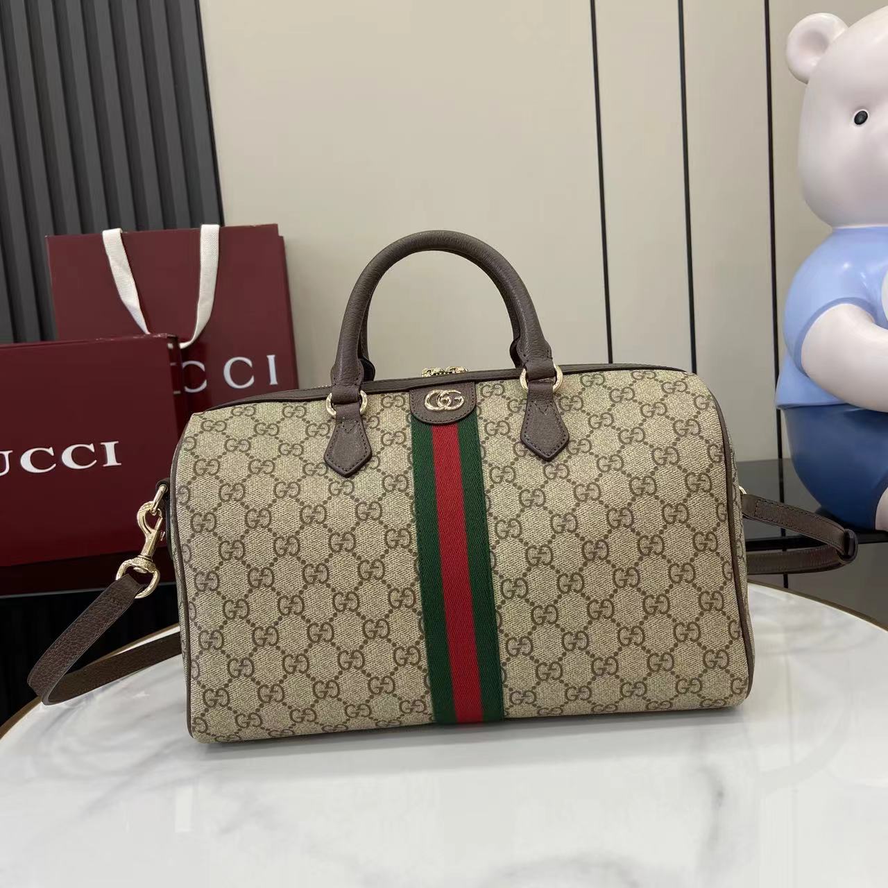 Gucci Ophidia Large Boston Bag - FashionPlug