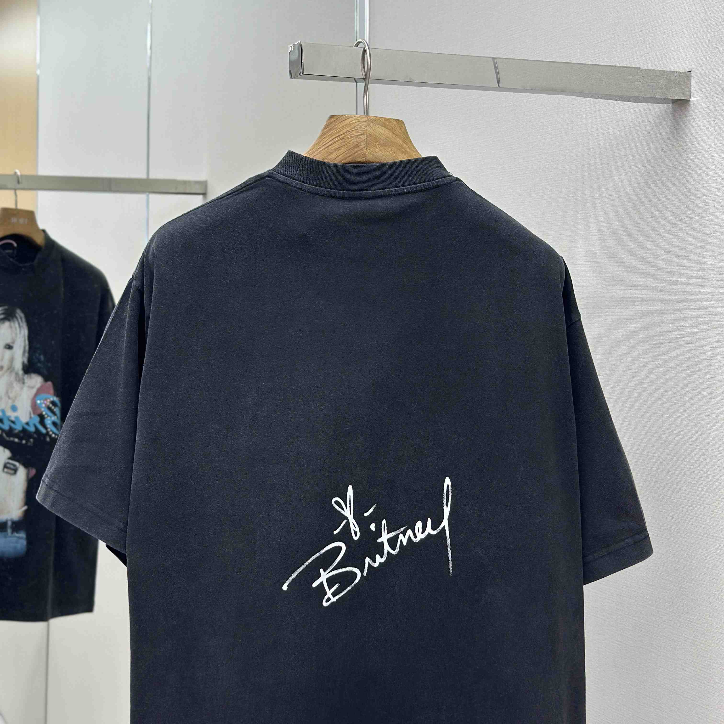 Balenciaga Music | Britney Spears Series Oversized T-Shirt In Faded Black - FashionPlug