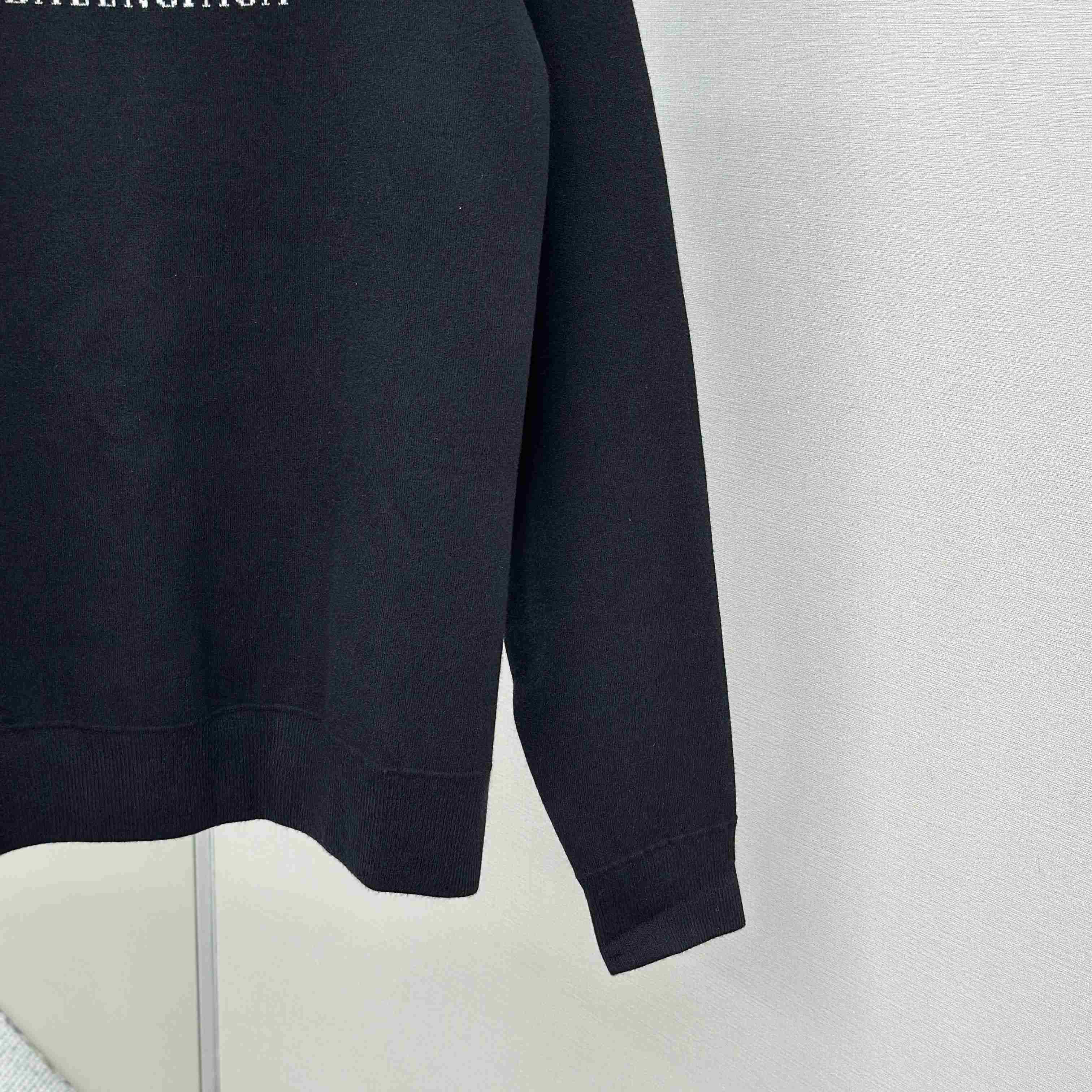 Balenciaga Crewneck Sweater In Black And White Wool Knit - FashionPlug