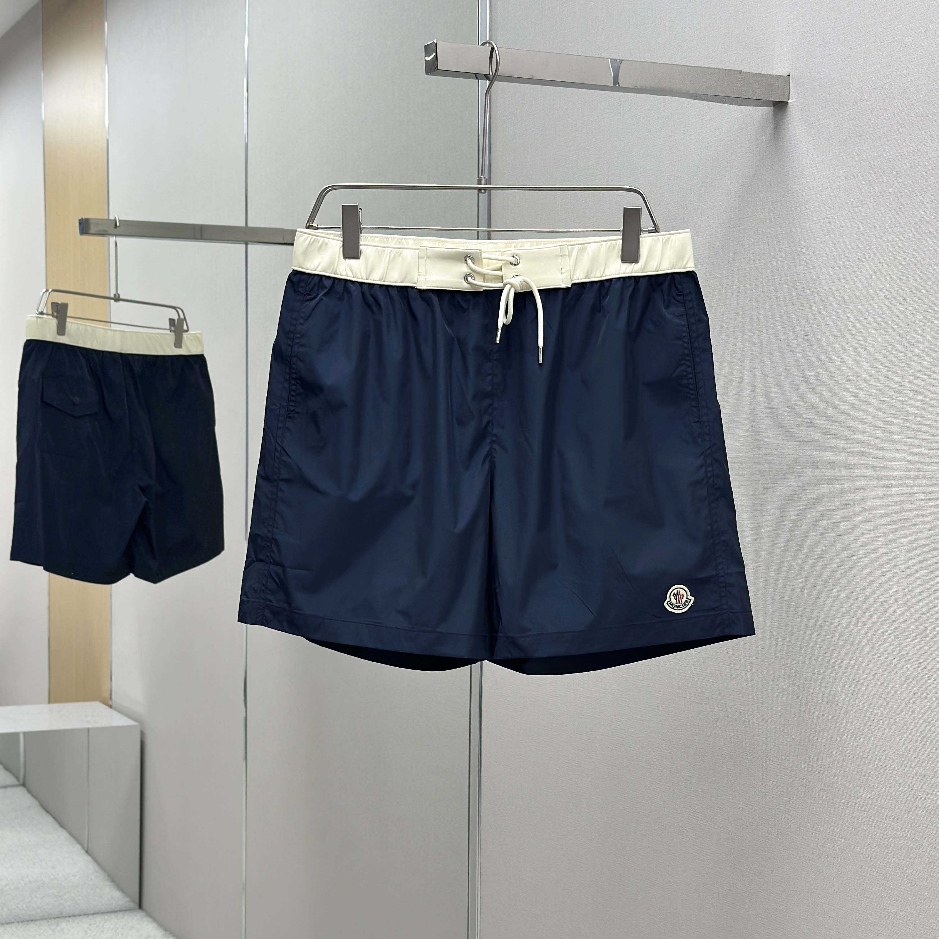 Moncler Logo Patch Swim Shorts - FashionPlug
