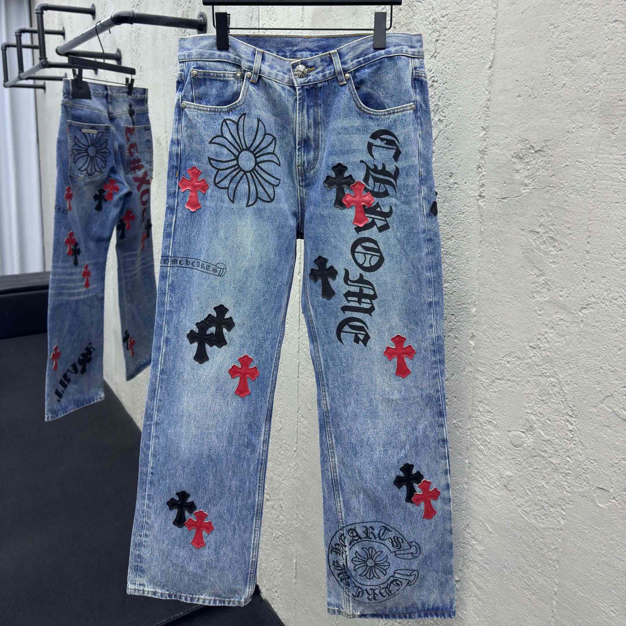 Chrome Hearts Cross Jeans - FashionPlug