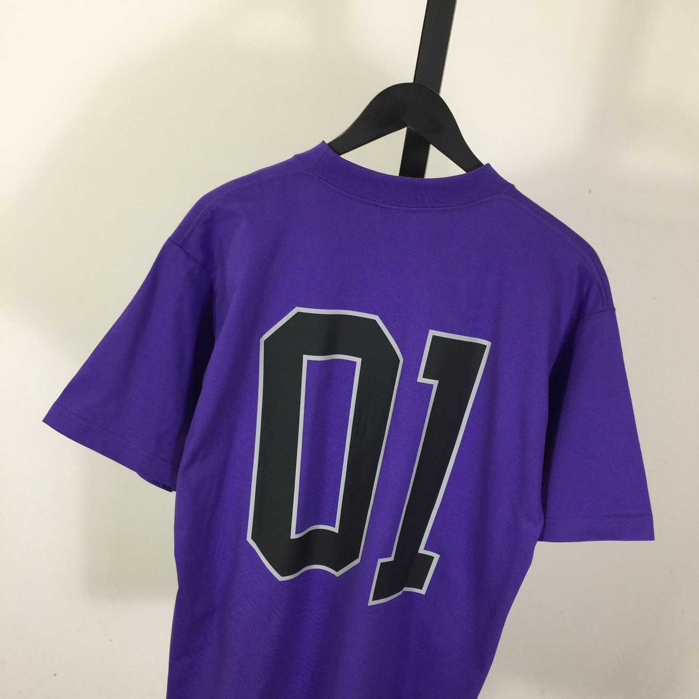 Balenciaga Basketball Series - Oversized T-Shirt In Deep Purple Vintage Jersey - FashionPlug