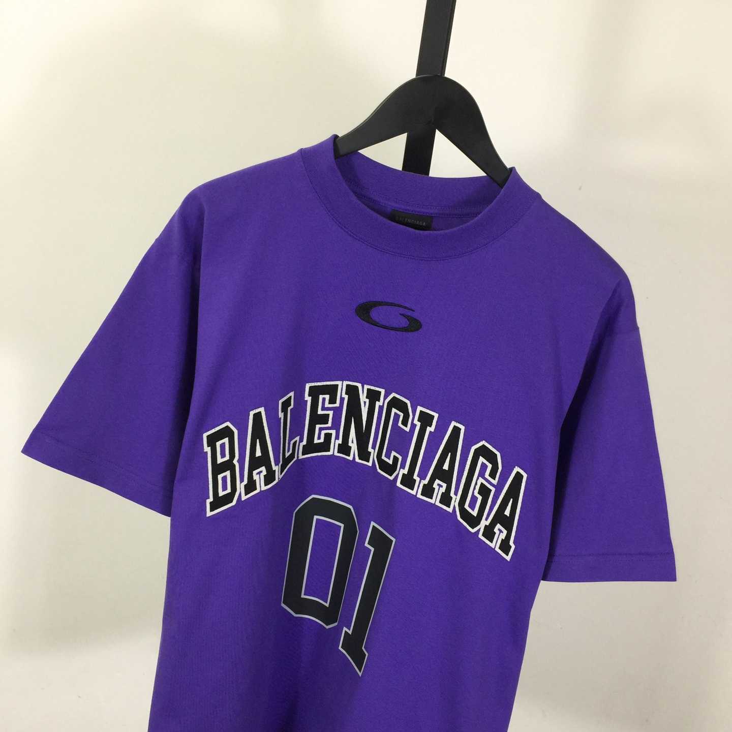 Balenciaga Basketball Series - Oversized T-Shirt In Deep Purple Vintage Jersey - FashionPlug
