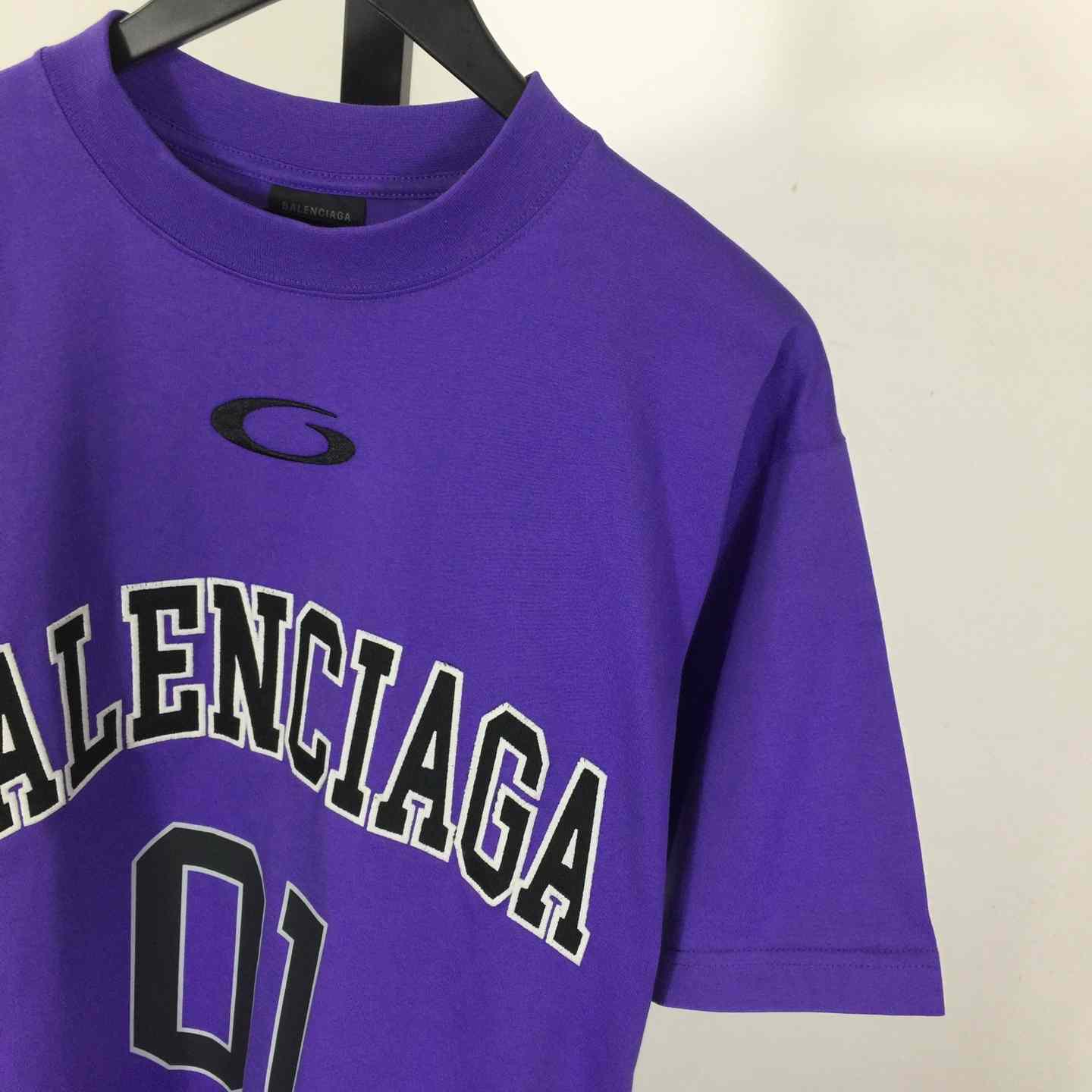 Balenciaga Basketball Series - Oversized T-Shirt In Deep Purple Vintage Jersey - FashionPlug