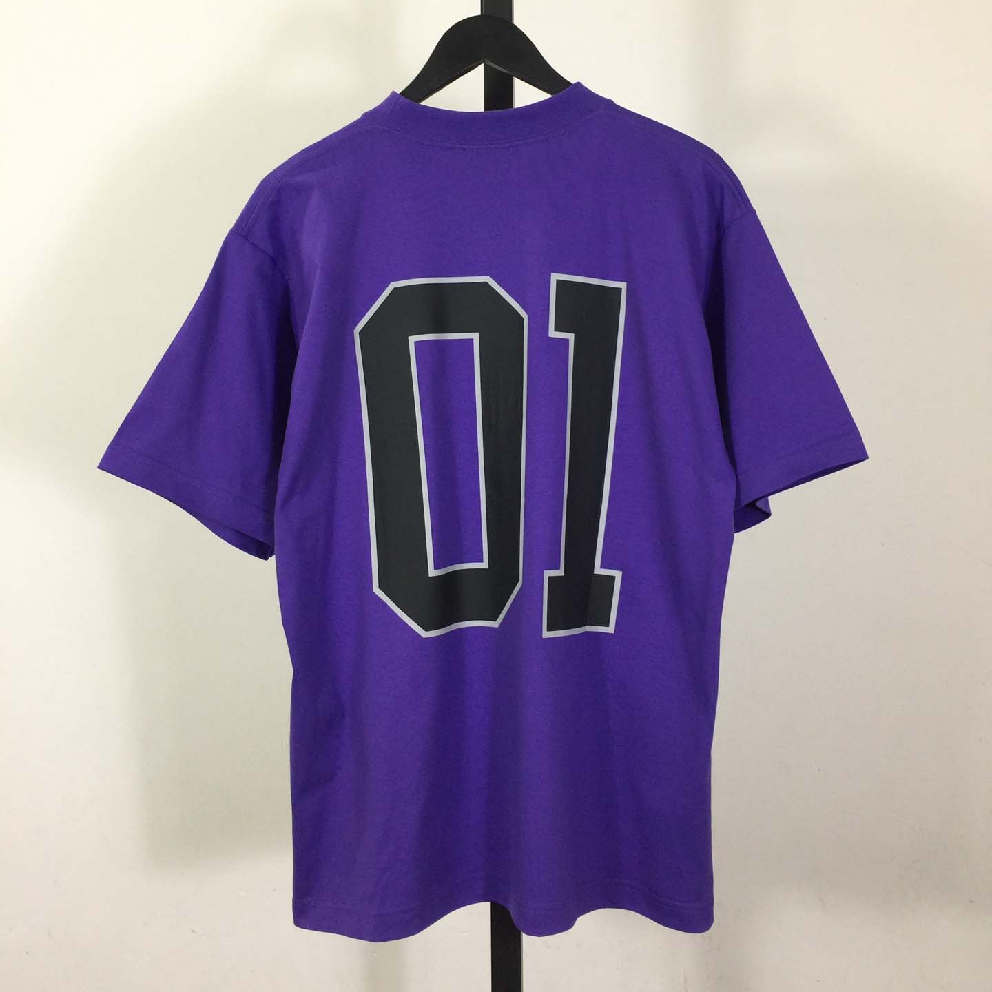 Balenciaga Basketball Series - Oversized T-Shirt In Deep Purple Vintage Jersey - FashionPlug