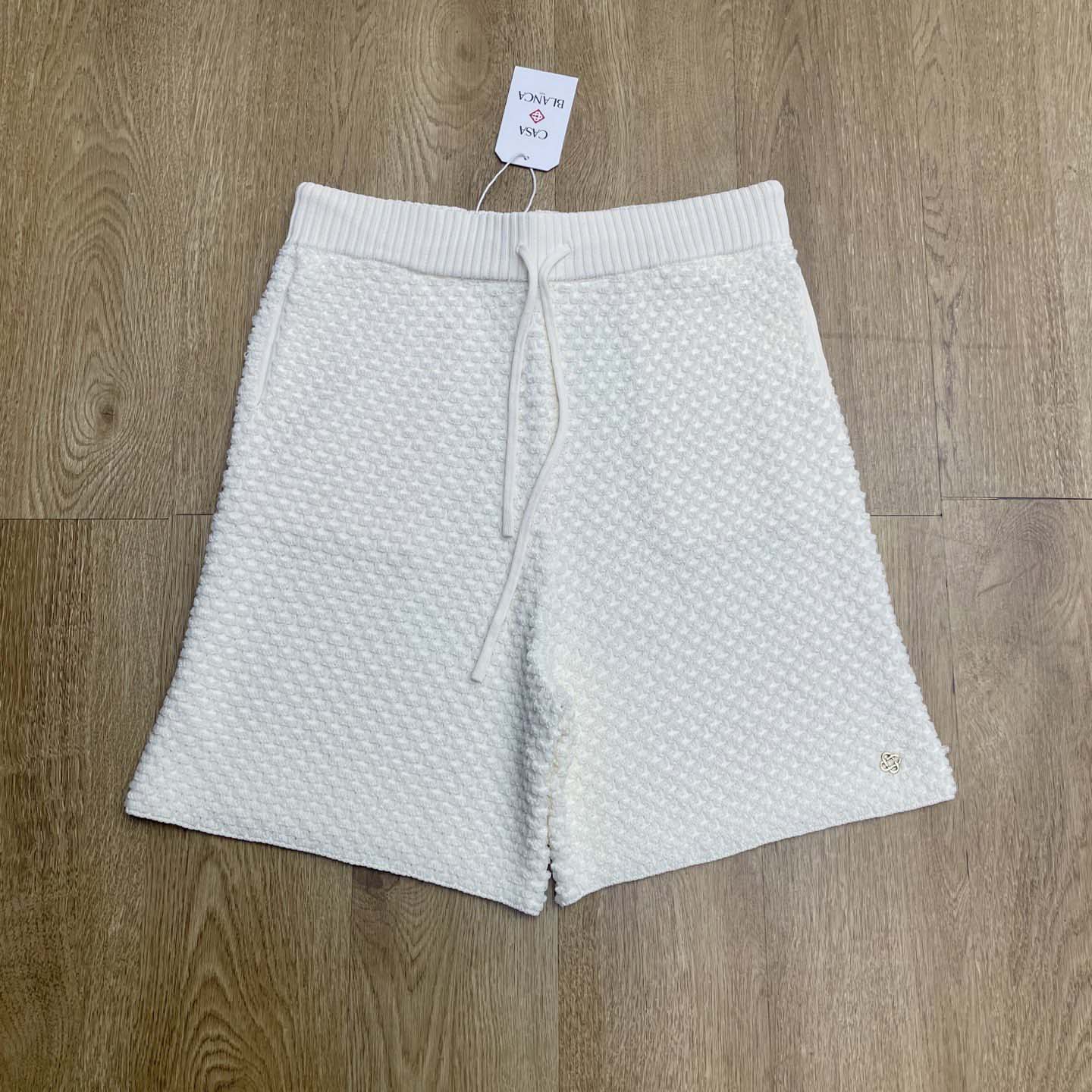 Casablanca Textured Cotton Drawstring Shorts   D0092 - FashionPlug