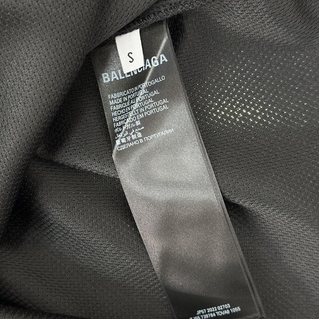 Balenciaga Basketball Series - Layered Long Sleeve T-Shirt In Black And White Sporty Mesh Jersey - FashionPlug