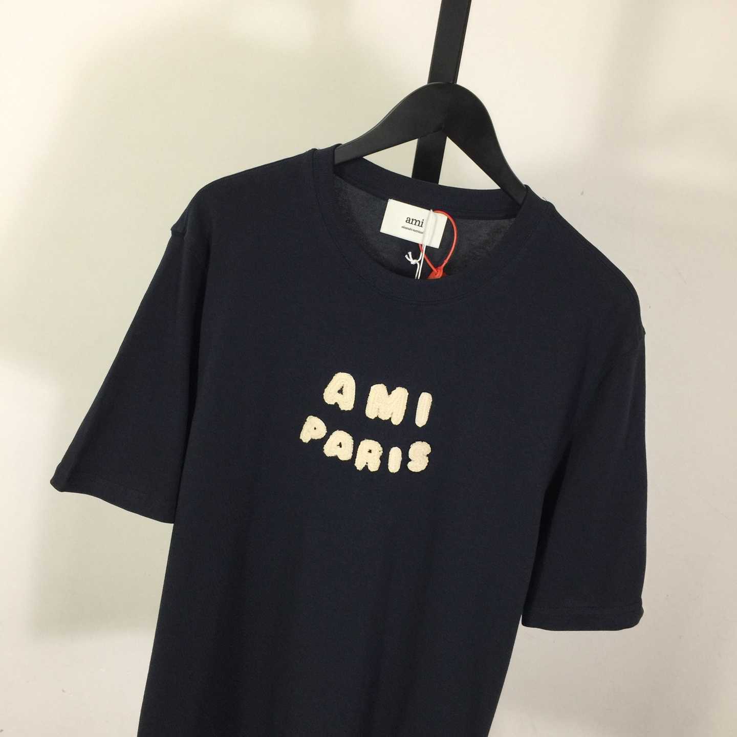 AMI Paris T-Shirt In Dark Blue - FashionPlug