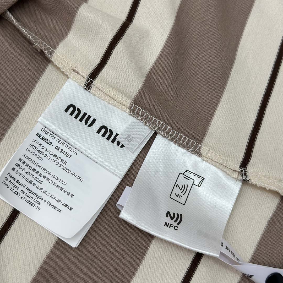 Miu Miu Striped Polo Shirt - FashionPlug