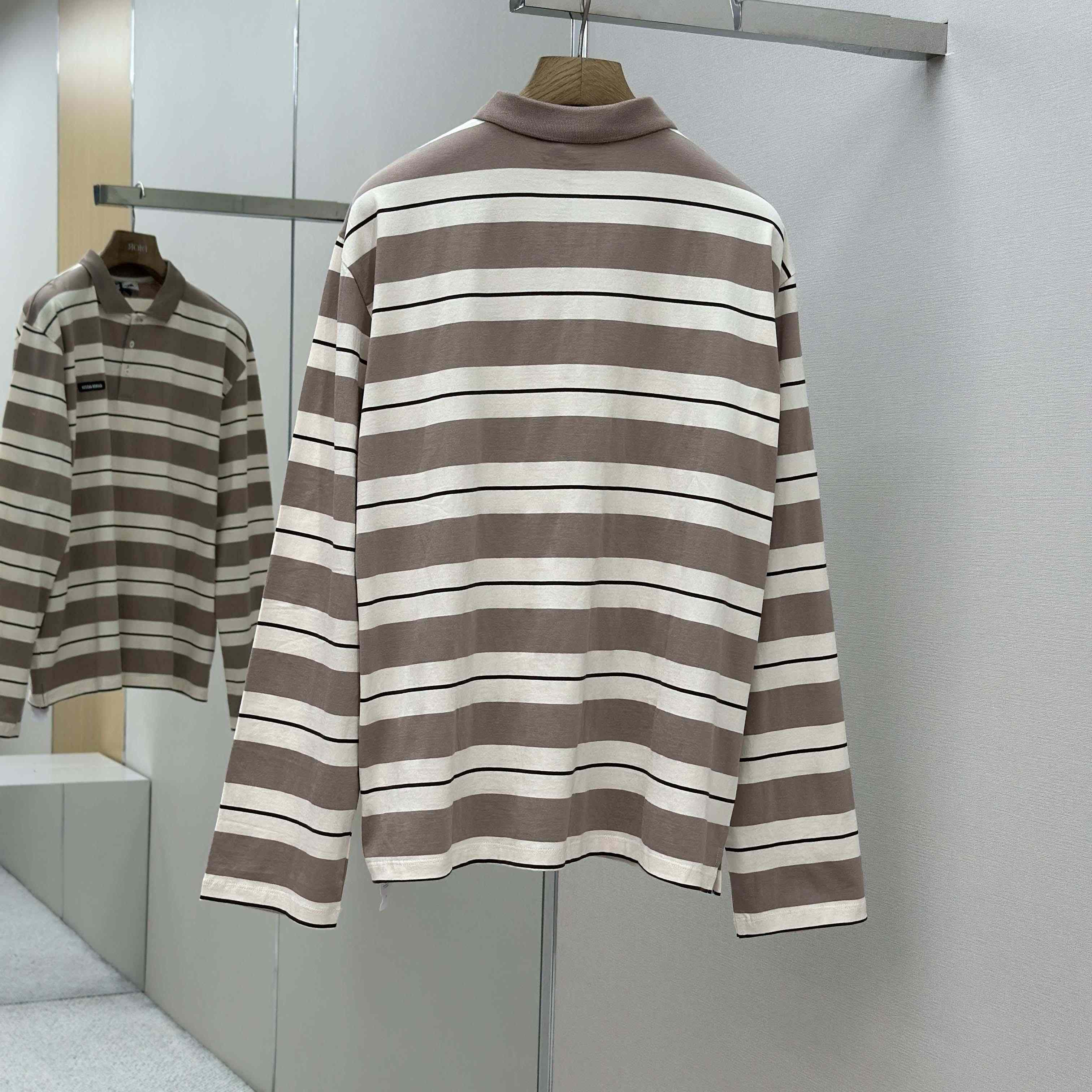 Miu Miu Striped Polo Shirt - FashionPlug
