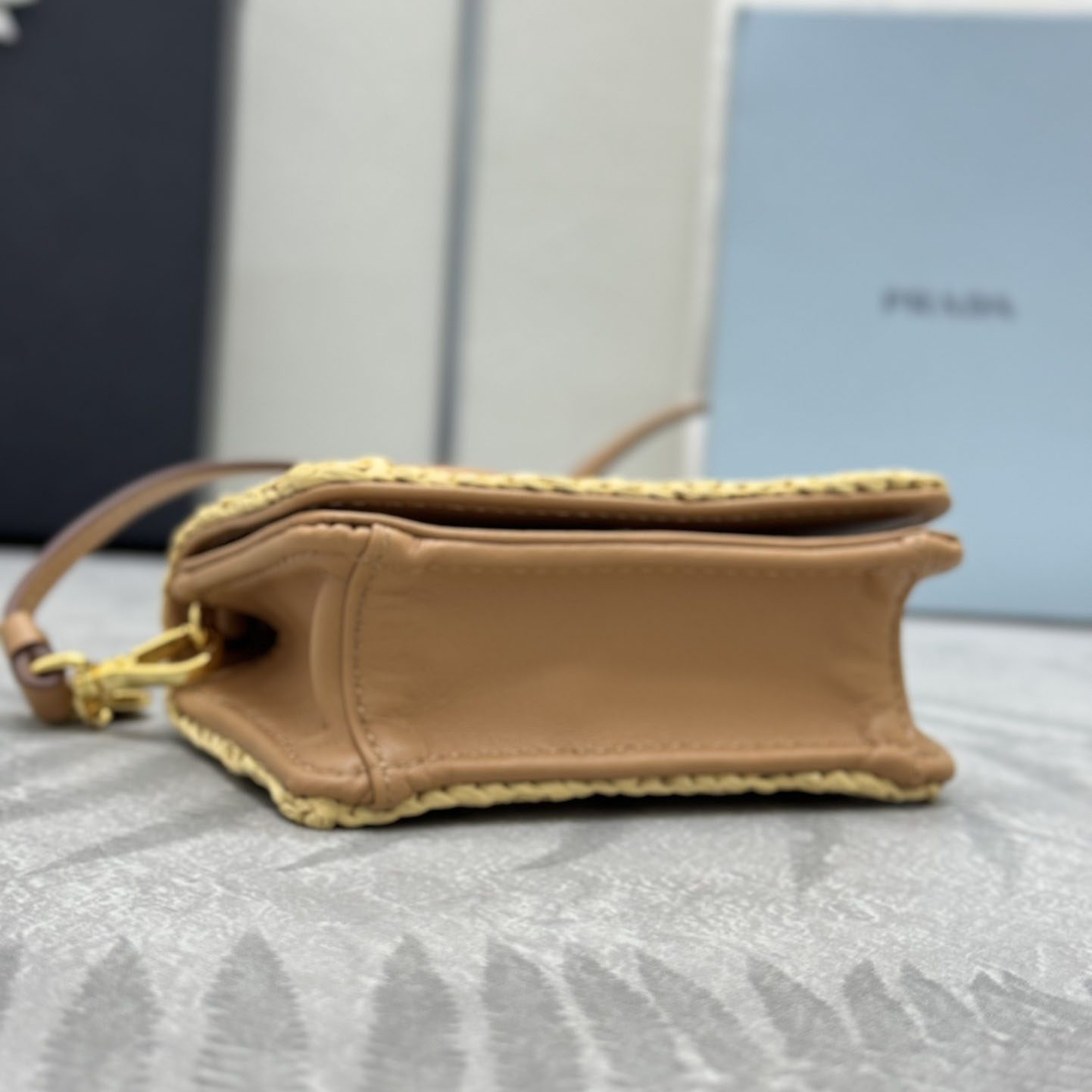 Prada Crochet Card Holder With Shoulder Strap - FashionPlug