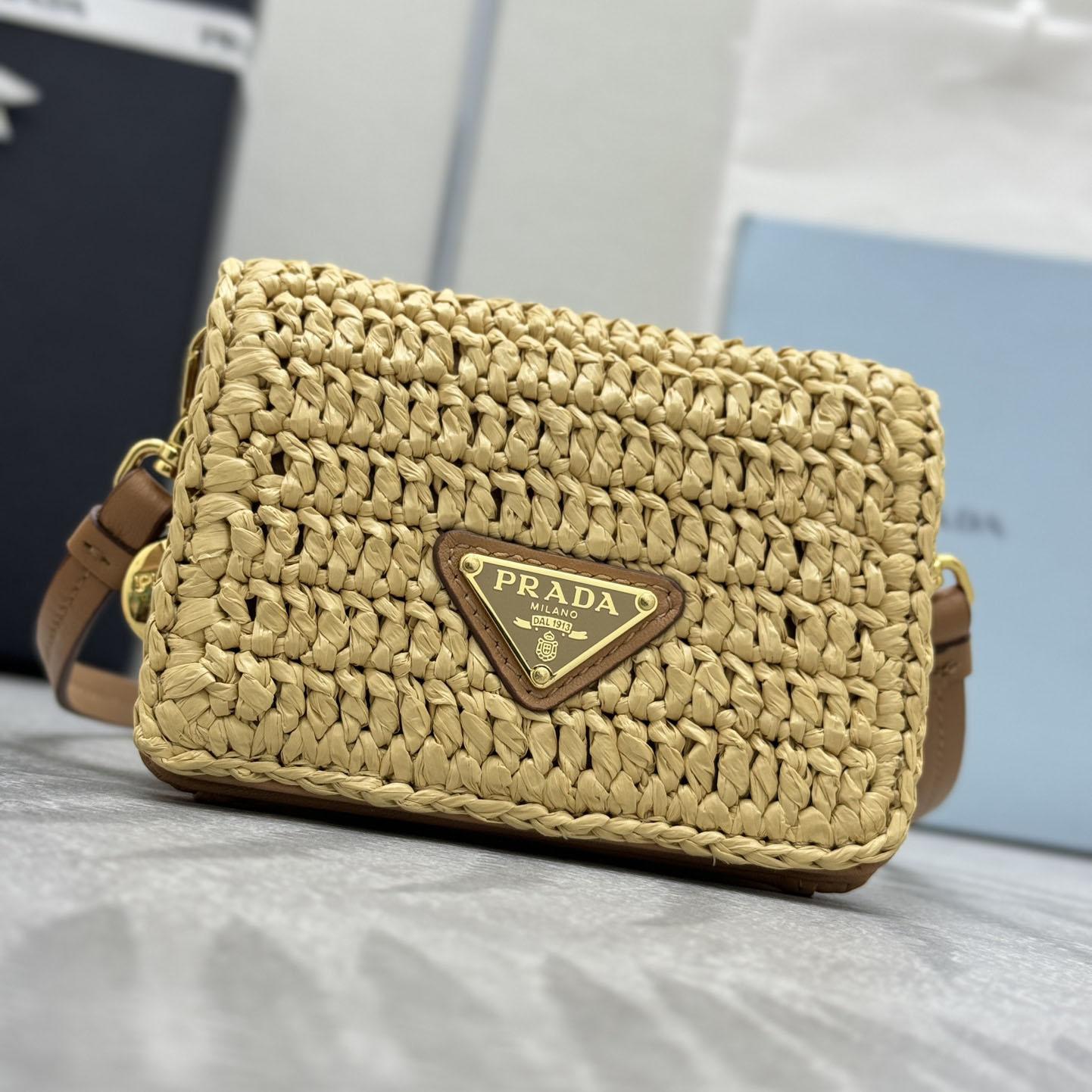 Prada Crochet Card Holder With Shoulder Strap - FashionPlug
