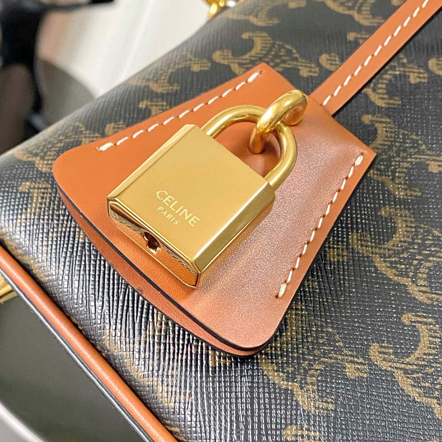 Celine Small Bowling In Triomphe Canvas And Calfskin  - FashionPlug