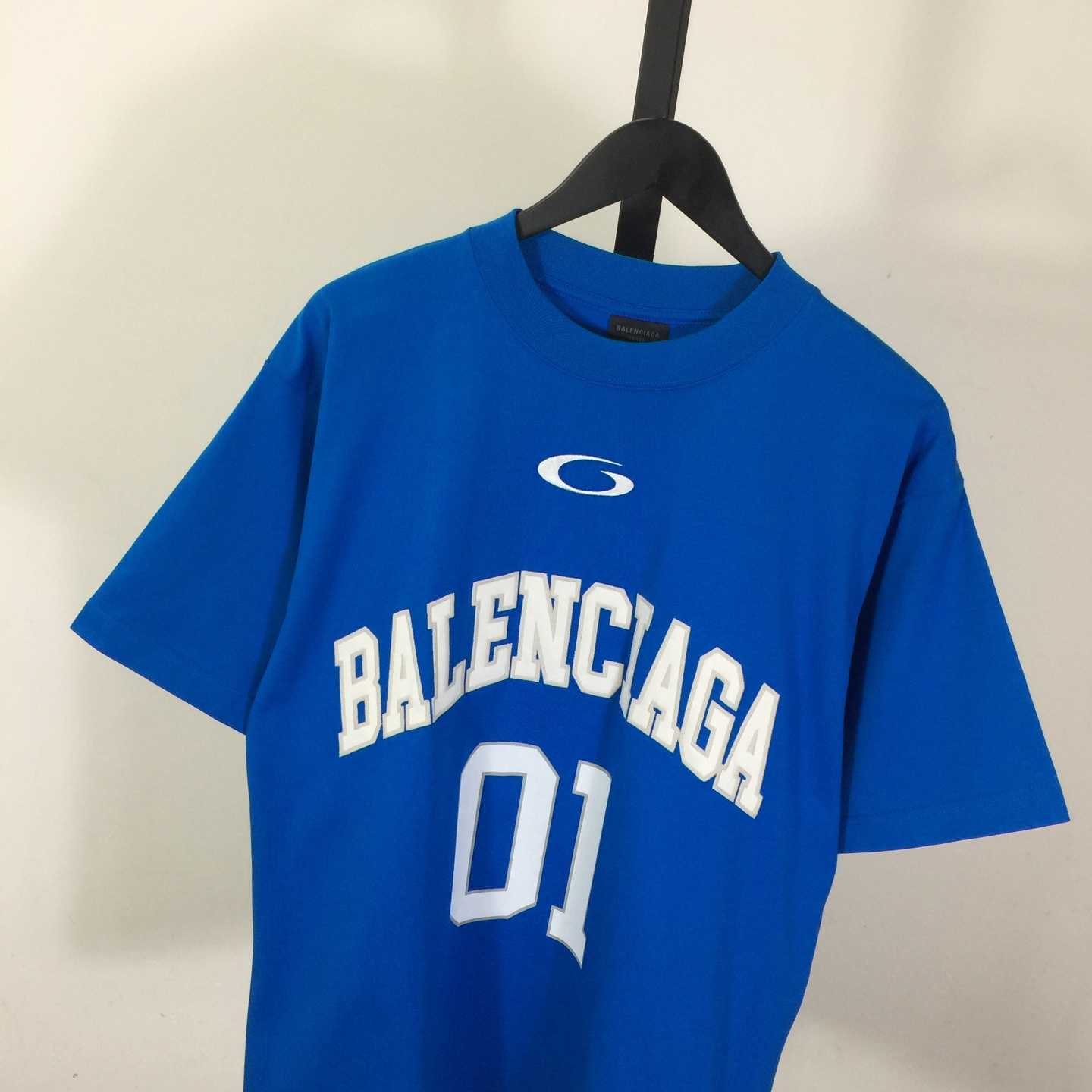 Balenciaga Basketball Series - Oversized T-Shirt In Blue - FashionPlug