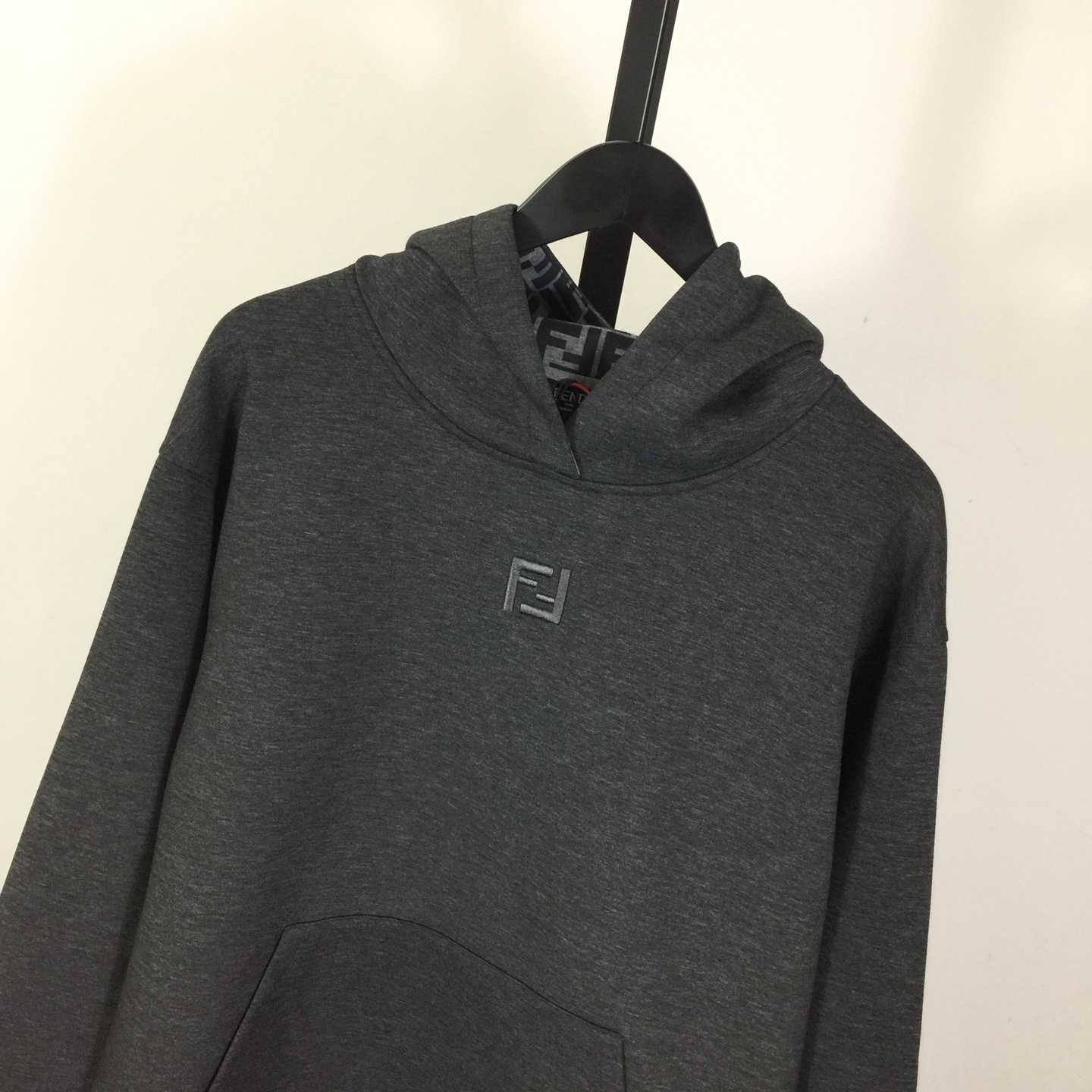Fendi Dark Gray Cotton Sweatshirt - FashionPlug