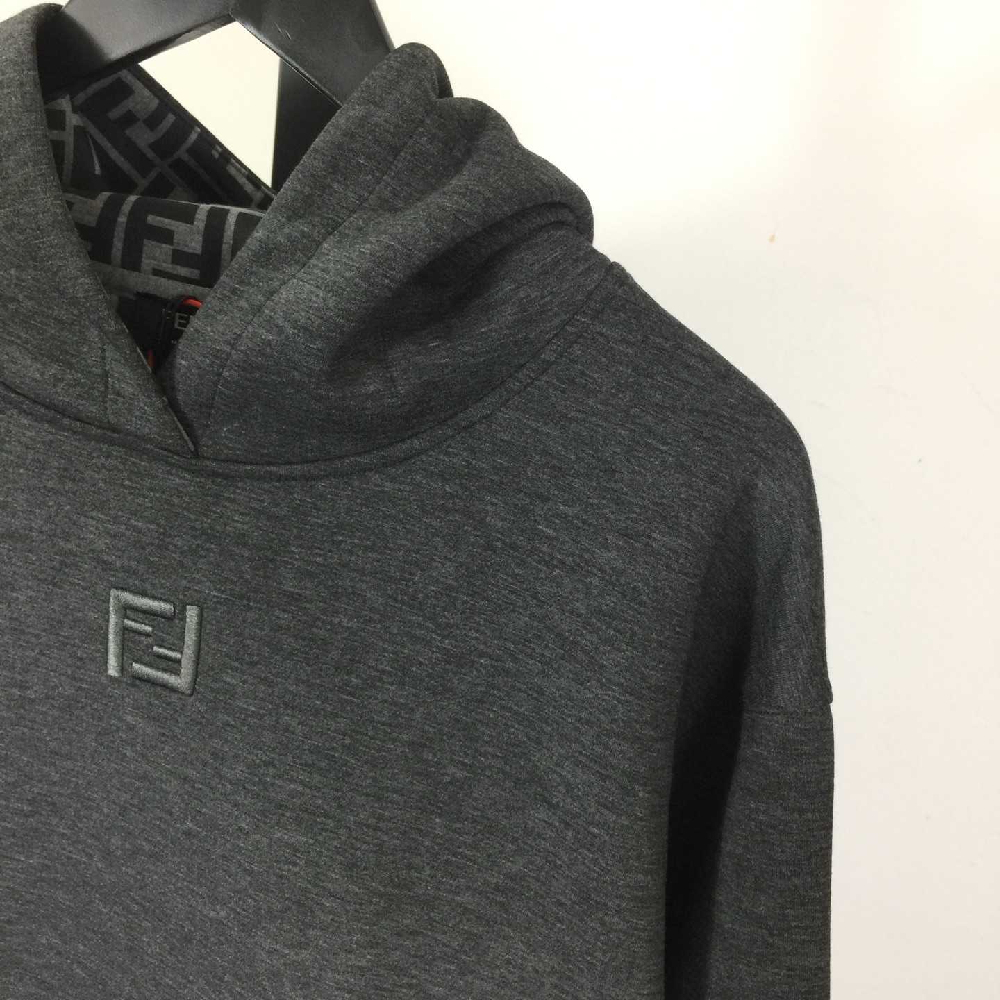 Fendi Dark Gray Cotton Sweatshirt - FashionPlug