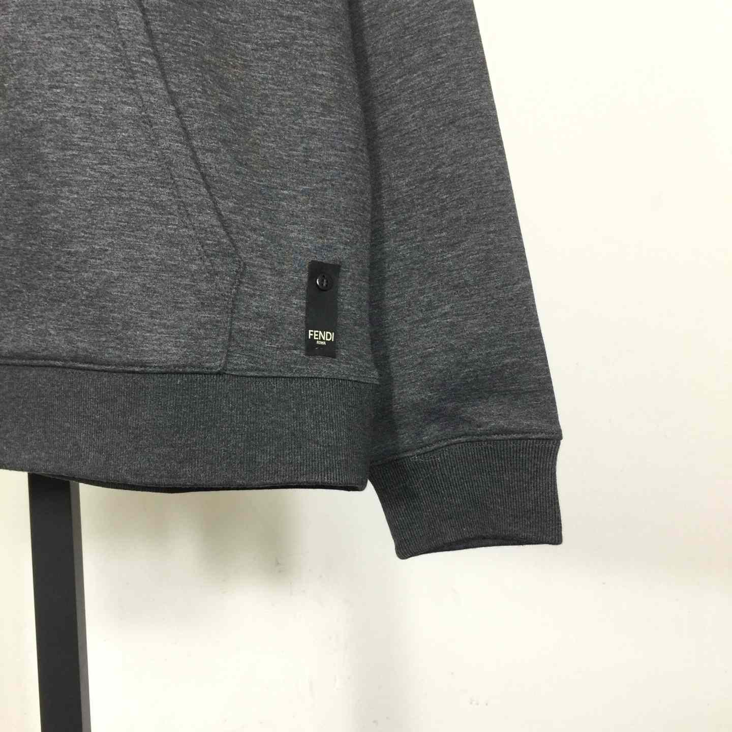 Fendi Dark Gray Cotton Sweatshirt - FashionPlug