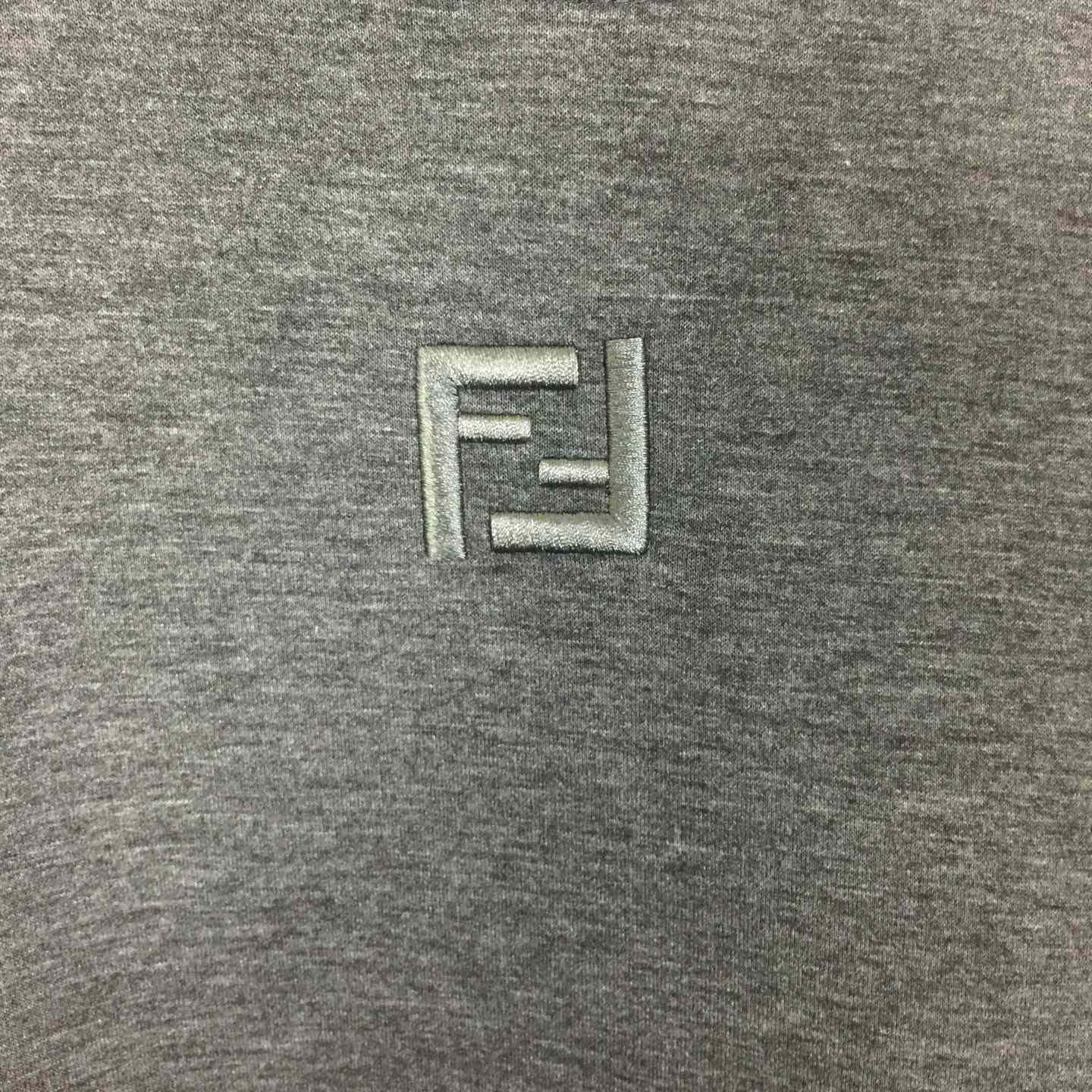 Fendi Dark Gray Cotton Sweatshirt - FashionPlug
