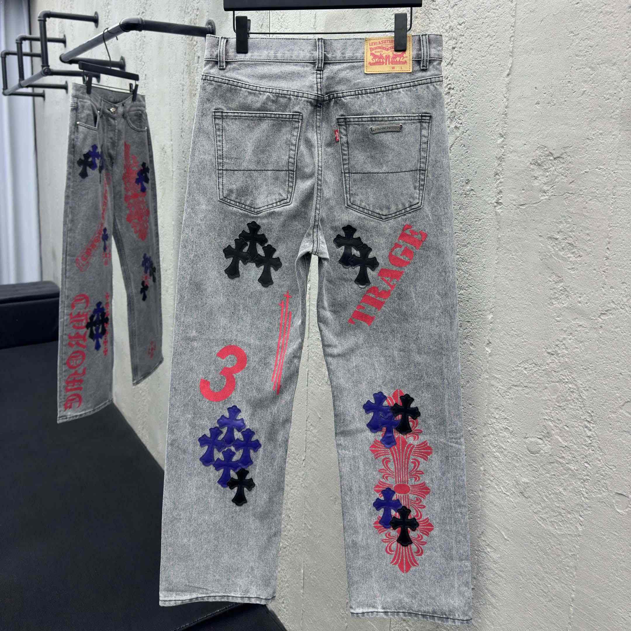 Chrome Hearts Cross Jeans - FashionPlug