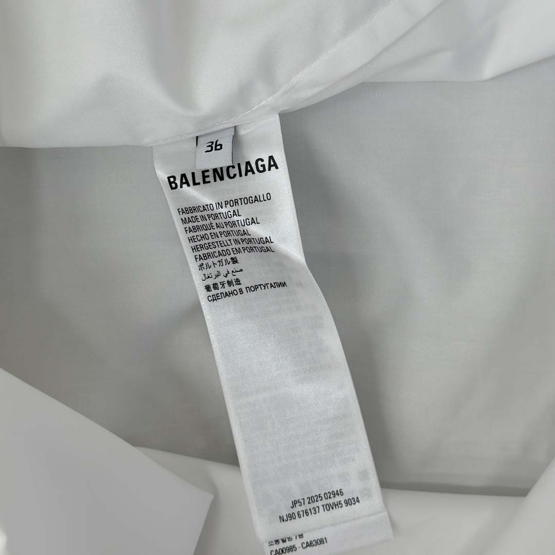 Balenciaga Large Fit Shirt In White Cotton Poplin - FashionPlug