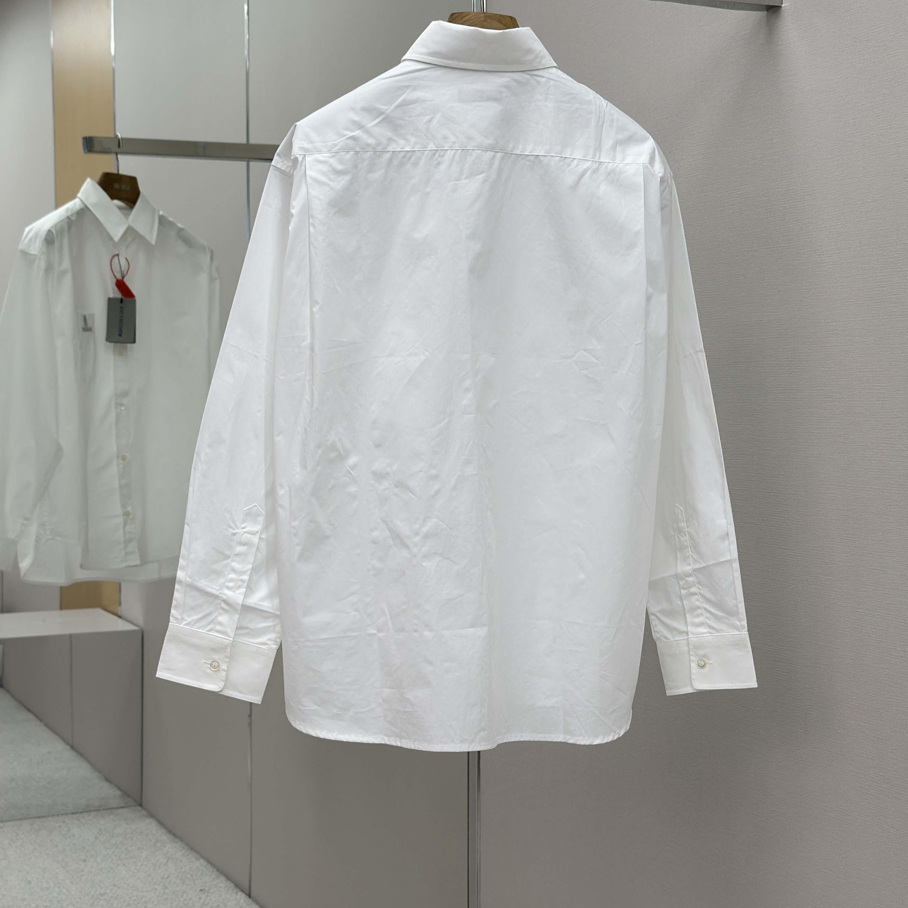 Balenciaga Large Fit Shirt In White Cotton Poplin - FashionPlug