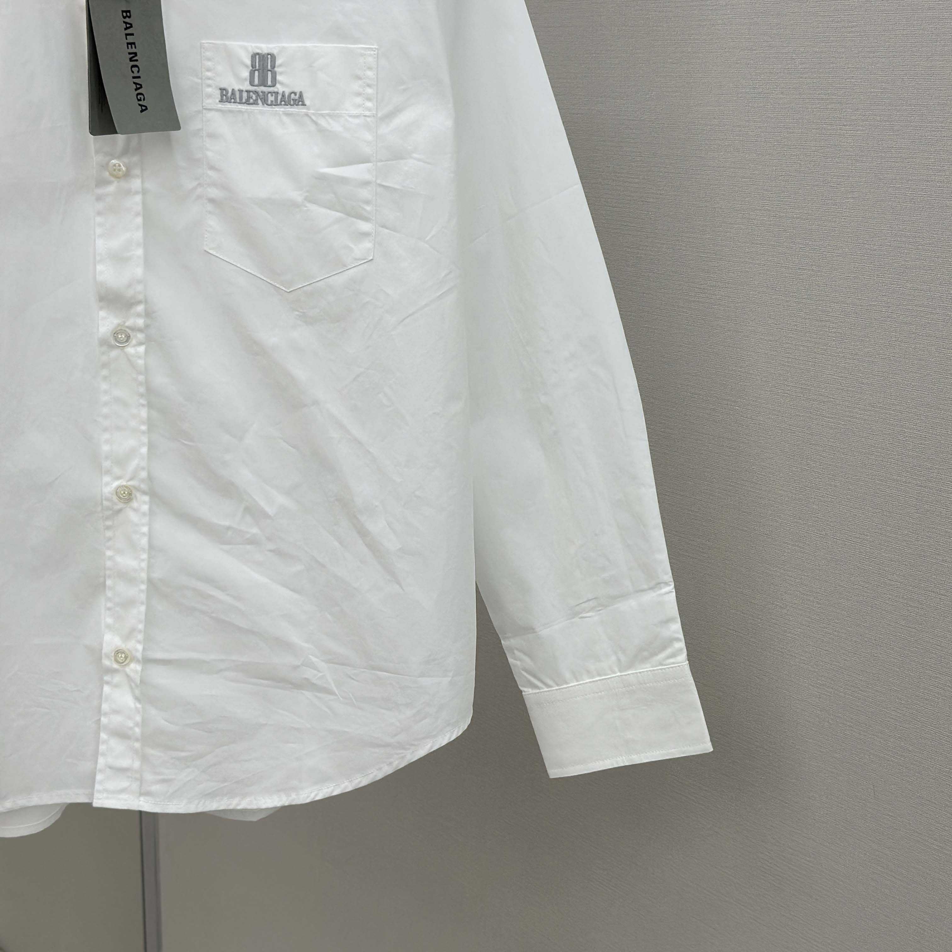 Balenciaga Large Fit Shirt In White Cotton Poplin - FashionPlug