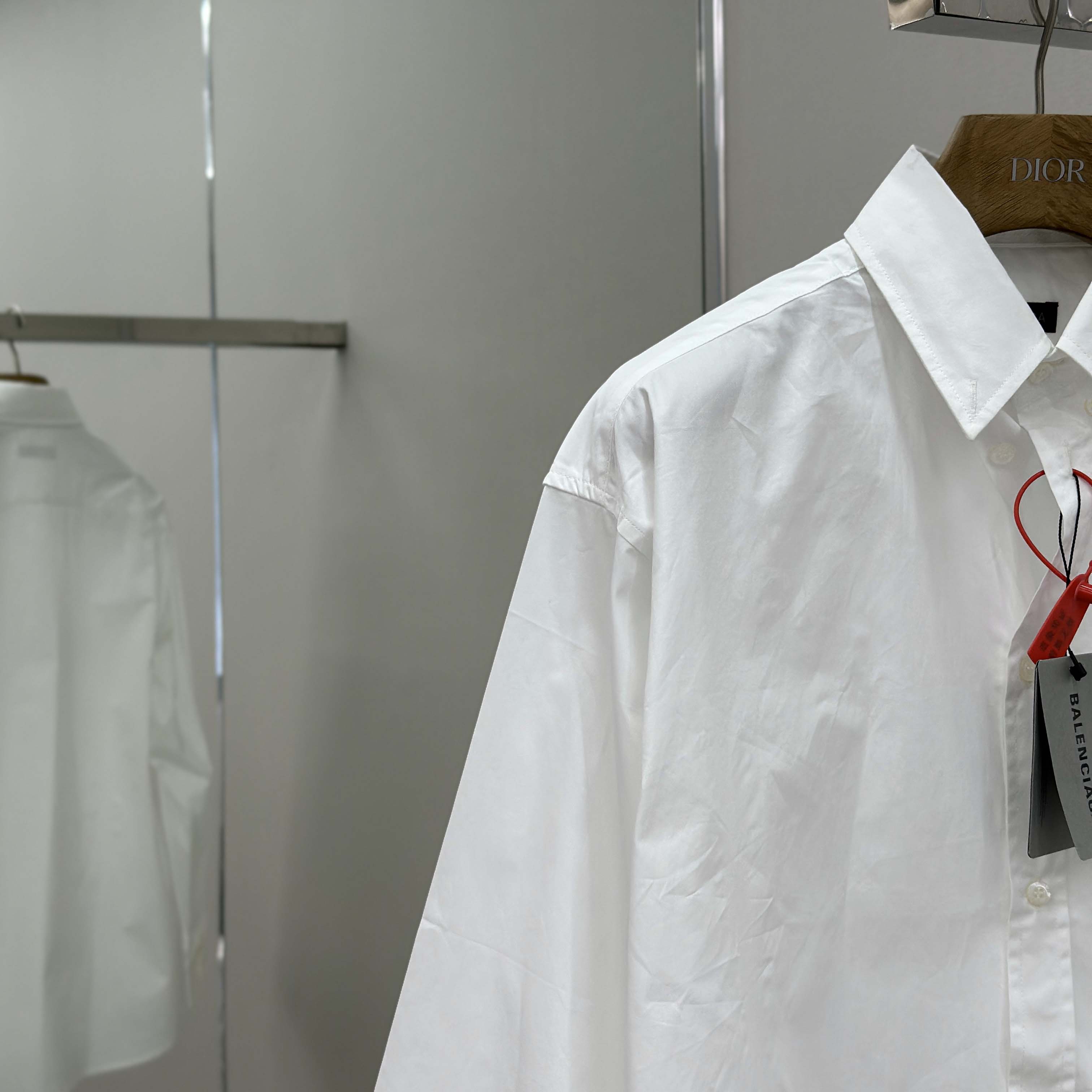 Balenciaga Large Fit Shirt In White Cotton Poplin - FashionPlug