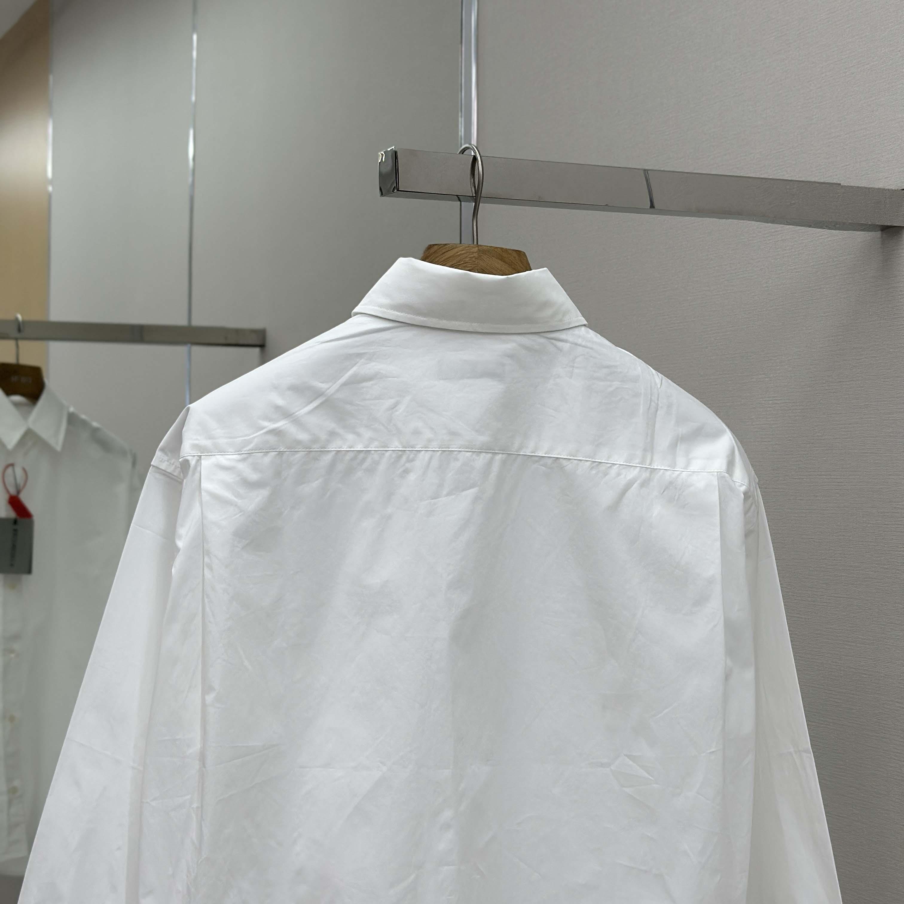 Balenciaga Large Fit Shirt In White Cotton Poplin - FashionPlug