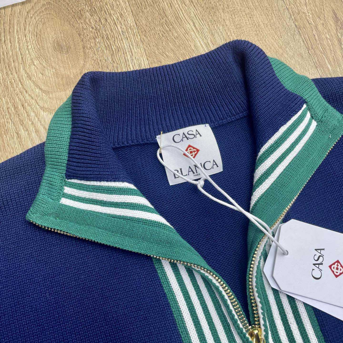 Casablanca Knit Tennis Track Jacket   D0095 - FashionPlug