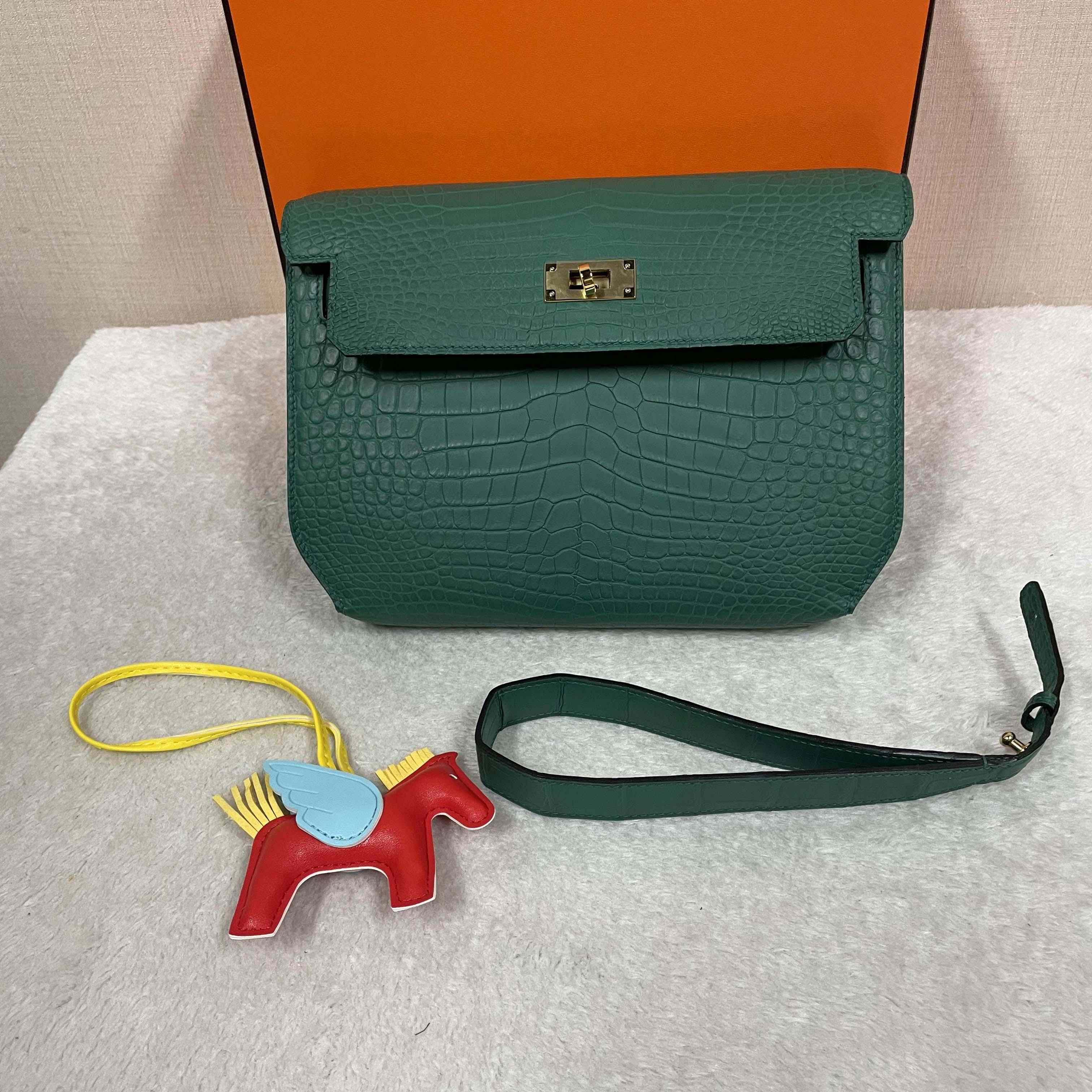 Hermes Kelly Depeche Malachite 25cm - FashionPlug