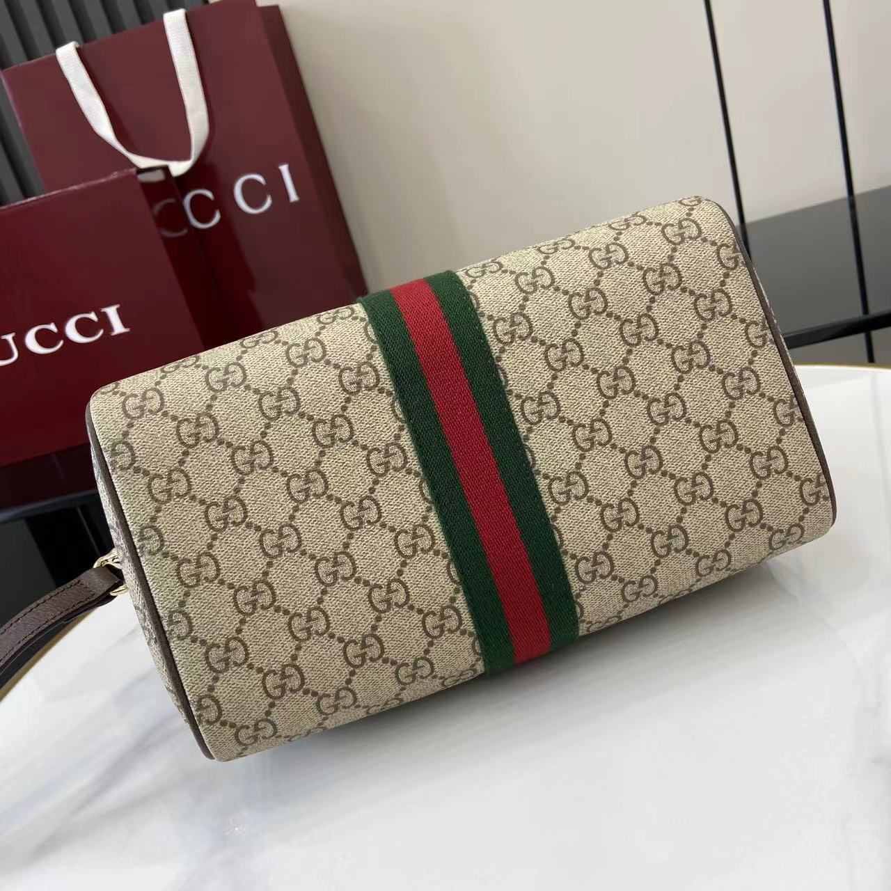 Gucci Ophidia Medium Boston Bag - FashionPlug